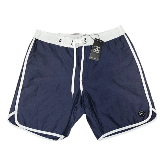 Rusty Gray Beige Men’s Swim Trunks Board Shorts NWT Surf 30 - Picture 1 of 5